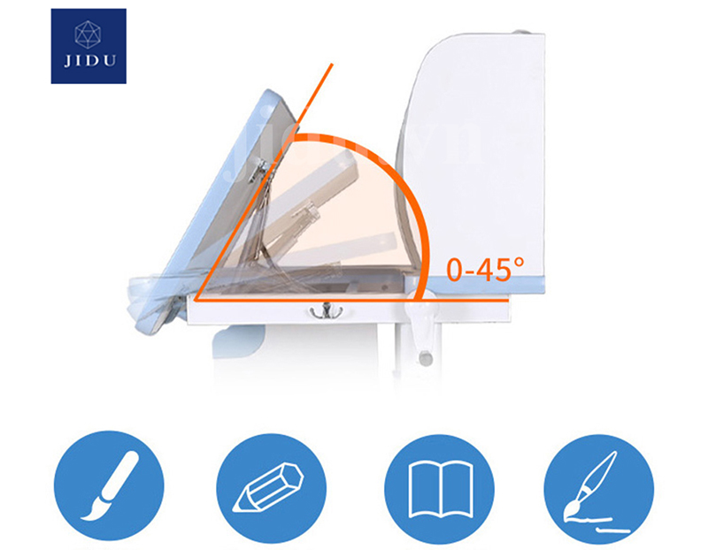 Bàn học chỉnh được các góc phù hợp với tư thế của bé Bàn học chỉnh được các góc phù hợp với tư thế của bé