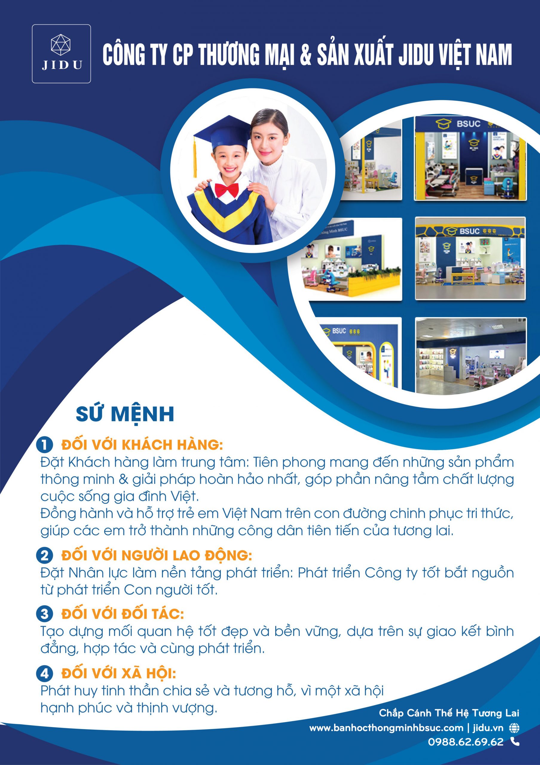 Sứ mệnh của công ty cổ phần thương mại và sản xuất Jidu Việt Nam Sứ mệnh của công ty cổ phần thương mại và sản xuất Jidu Việt Nam