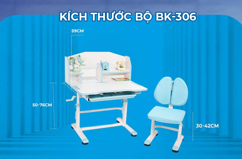 kích thước bộ bàn ghế cho bé BK306 kích thước bộ bàn ghế cho bé BK306