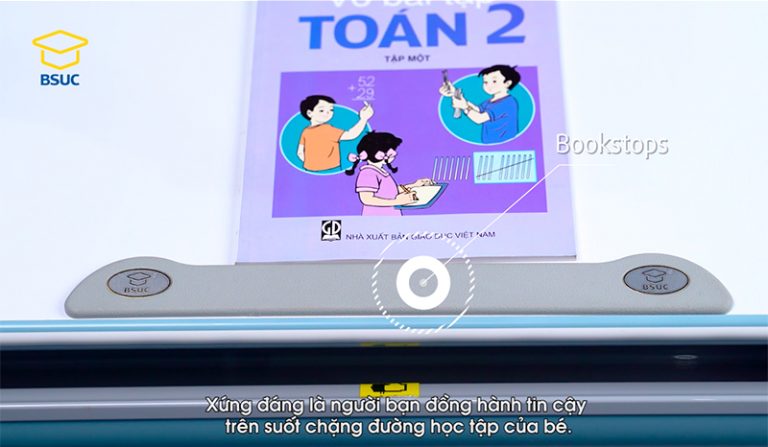 Phụ kiện chặn sách (bookstop) giúp giữ sách cố định ngay cả khi mặt bàn được điều chỉnh nghiêng