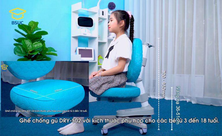 Kích thước của ghế chống gù DRY-502S