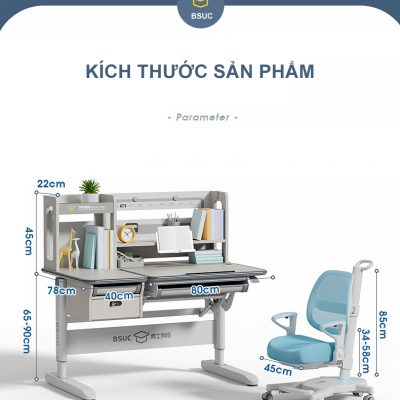 Kích thước của bộ sản phẩm bàn DRZ-12002 và ghế DRY-815