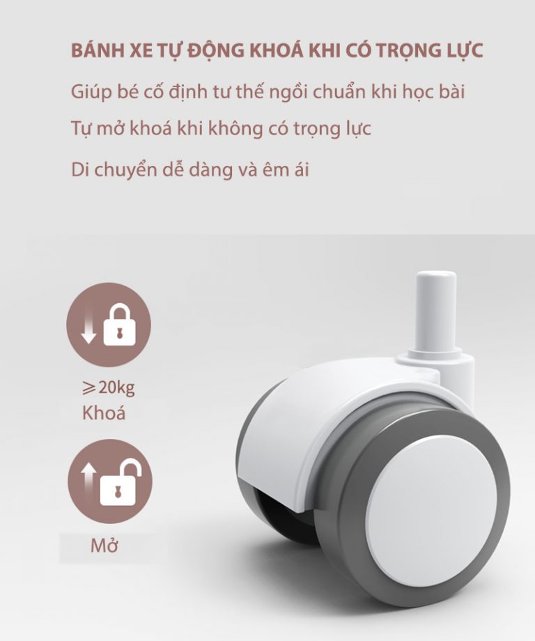 Bánh xe tự động khoá trọng lực