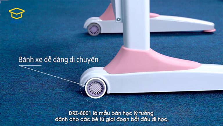 Bàn học DRZ-8001 có bánh xe dễ dàng di chuyển