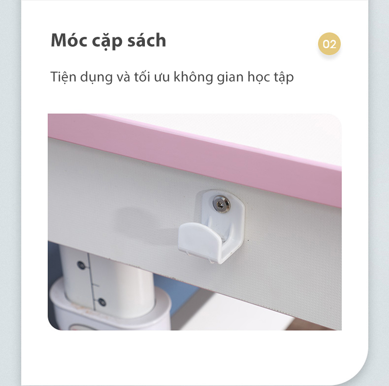 Bàn học có thể điều chỉnh góc nghiêng linh hoạt