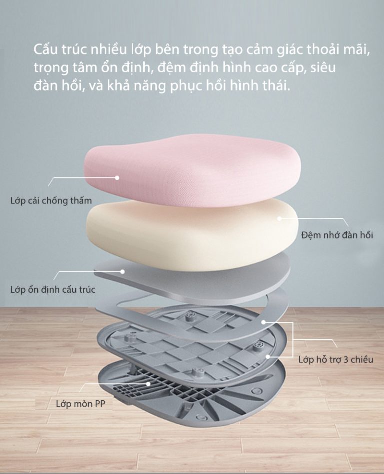 Cấu trúc nhiều lớp của mặt ngồi giúp bé có cảm giác thoải mái khi sử dụng