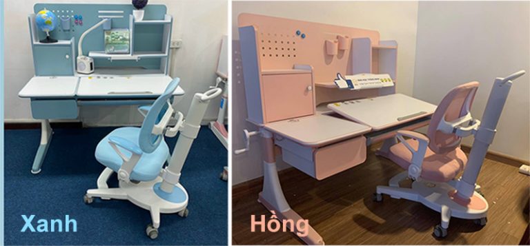 Bộ sản phẩm có 02 màu xanh dương và hồng.