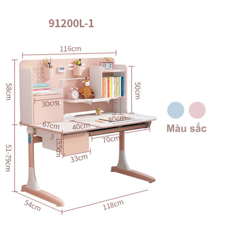 Kích thước của bàn DS-91200L-1