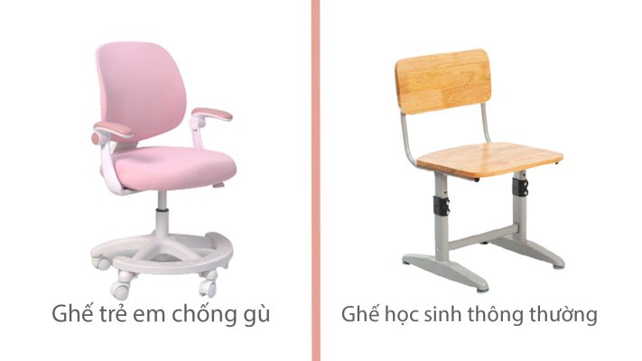 Ghế trẻ em chống gù và ghế thông thường khác nhau ở điểm nào?