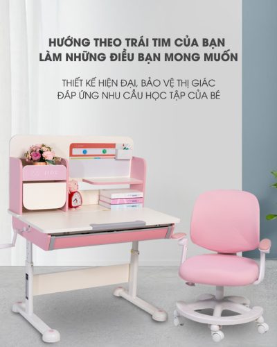 BỘ BÀN HỌC SINH NÂNG HẠ CHIỀU CAO CHỐNG GÙ M1090 VÀ GHẾ JD505M