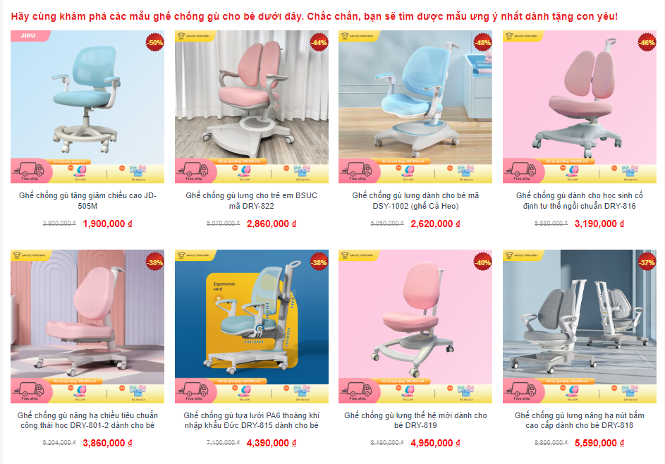 7+ mẫu ghế chống gù lưng giá rẻ tại Hà Nội